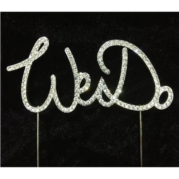 Tian Sweet 33014-WD We Do Rhinestone Cake Topper - Silver