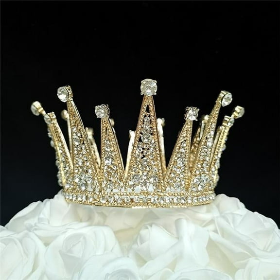 Tian Sweet 34031-GD 9.7 oz Gold Crown Cake Topper