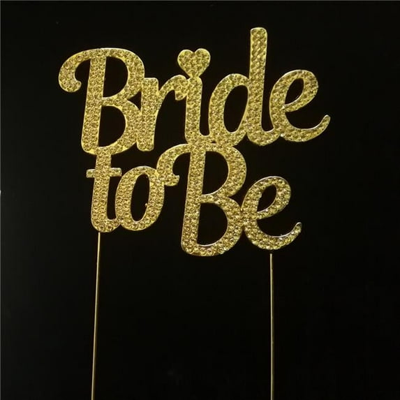 Tian Sweet Bride to Be Rhinestone Cake Topper - Gold