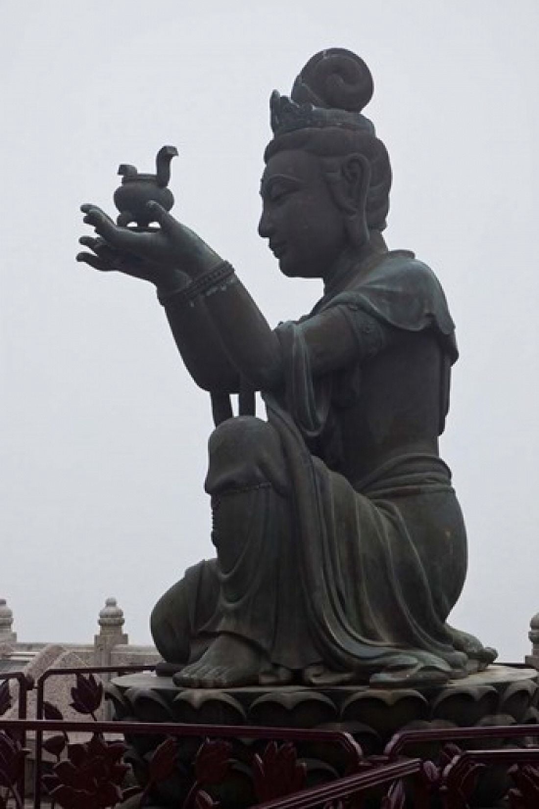 Tian Tan Statues Hong Kong China Canvas Art - Julie Eggers DanitaDelimont (25 x 38)