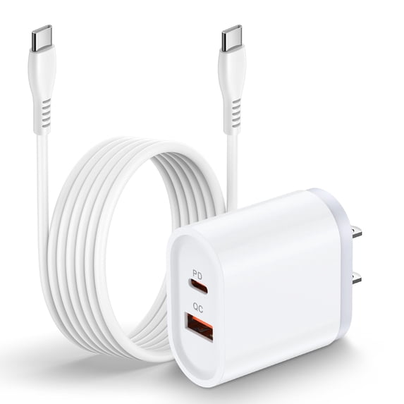 TianQiW Dual Port USB C Fast Charger with 6FT USB C Cable, PD Wall ...