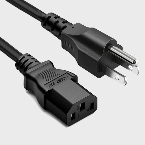 TianQiW Replacement 3 Prong AC Power Cord 1.5M 10A 125V NEMA 5-15P Power Cable for TV Monitor Computer Printer Speaker and More
