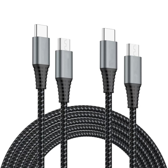 TianQiW USB C to Micro USB OTG Cable 1M 2Pack, Braided Charging and Data Transfer Cord Compatible with Samsung LG MP3 Players PS4 Cameras E-Readers