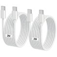 TianQiW USB C to USB C Cable 2M 2Pack, 60W Braided Fast Charging Cord ...