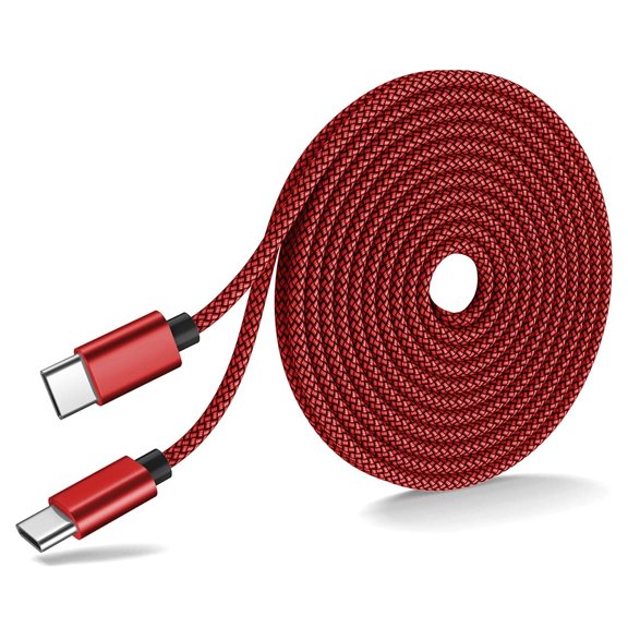 TianQiW USB C to USB C Charging Cable 5M, Long Nylon Braided Fast Charging Cord Compatible with iPhone 16 15 Series and USB C (Red)