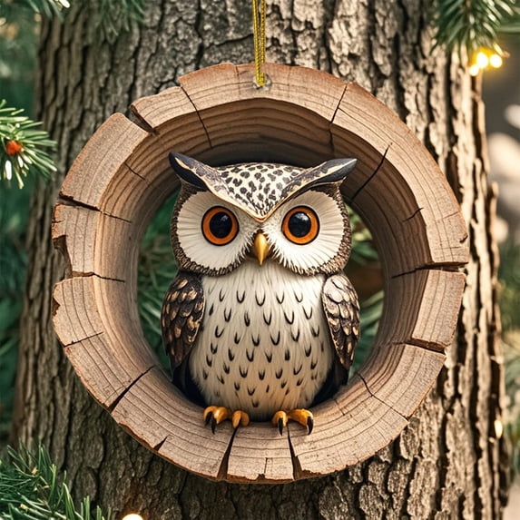 TianTianKxin Forest Animal Acrylic Christmas Tree Ornament with Hanging String, Christmas Decorations Holiday Ornament, Home Wreath Tree Display, Perfect Gift for Christmas Lovers(A)
