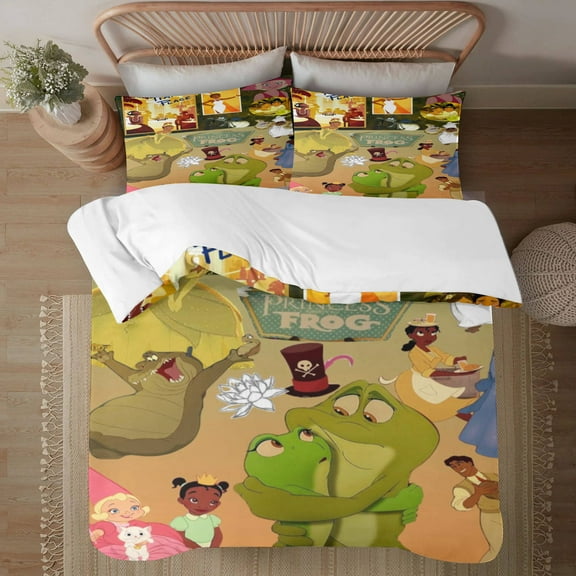 Tiana 203*228CM Three Piece Bedding Set Include 1 Tiana Theme Duvet and 2 Pillowcase
