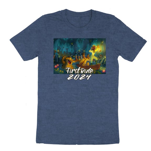 Tiana Bayou Adventure First Ride Unique Graphic Design Casual Short Sleeve Shirt ( Small, Navy)
