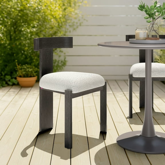 Tiana Dining Chair Black & Beige Dining Chair, Modern Style, Outdoor fabric (100% Olefin), Aluminum, Outdoor Dining