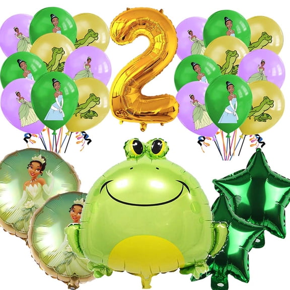 Tiana Frog Princess Balloons Party Supplies 2nd Big Number Decorations Decor Kit Birthday