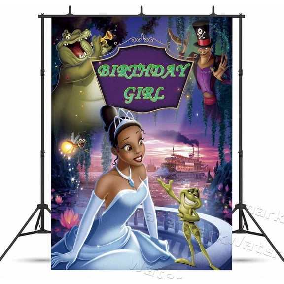 Tiana Frog Princess Party Supplies Background Backdrop Taspestry Banner Post Decor Decorations