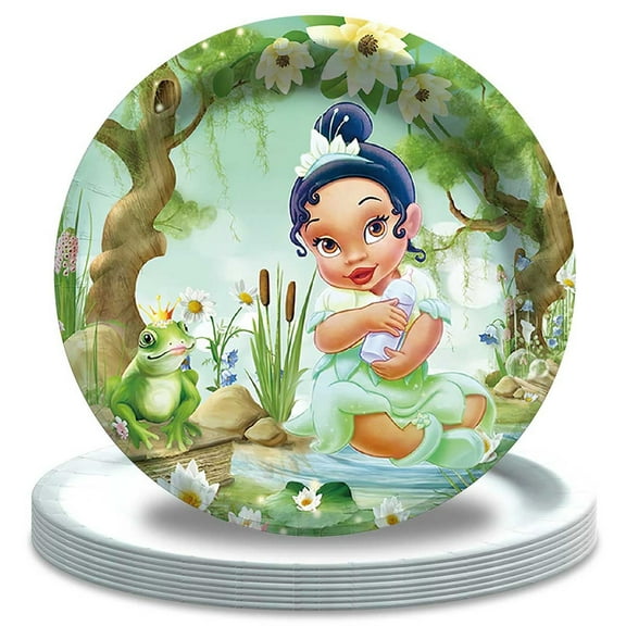 Tiana Frog Princess Paper Plates Birthday Decorations Party Supplies Tableware Disposable Dinnerware