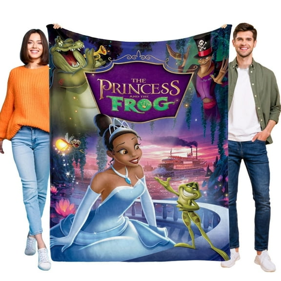 Tiana Princess Flannel Blanket for Sofa Bed Couch Throw Birthday Gift for Kids