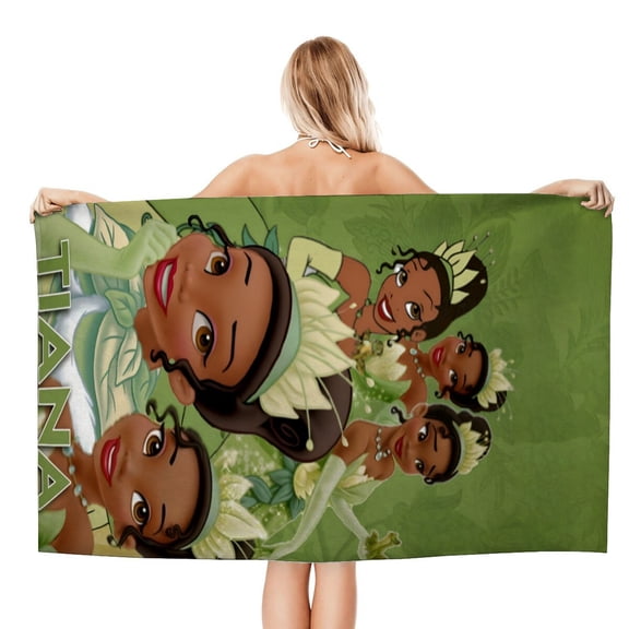 Tiana The Princess and the Frog Beach Quick Drying Towel, lightweight, quick-drying fabric, sand-proof, ideal for outdoor adventures and relaxation.size 30.7x59in (78x150cm)