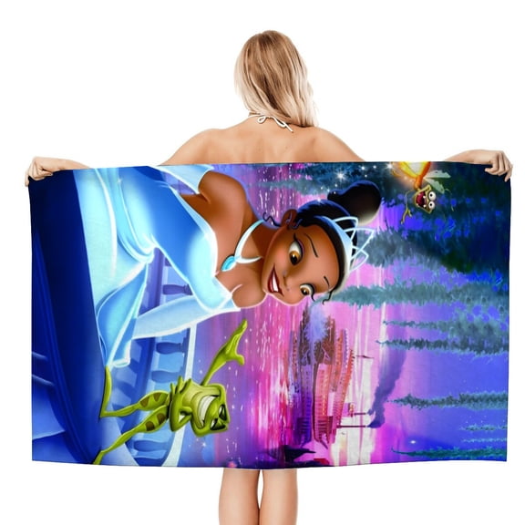 Tiana The Princess and the Frog Beach Quick Drying Towel, lightweight, quick-drying, and sand-resistant, making every beach visit more fun.size 30.7x59in (78x150cm)