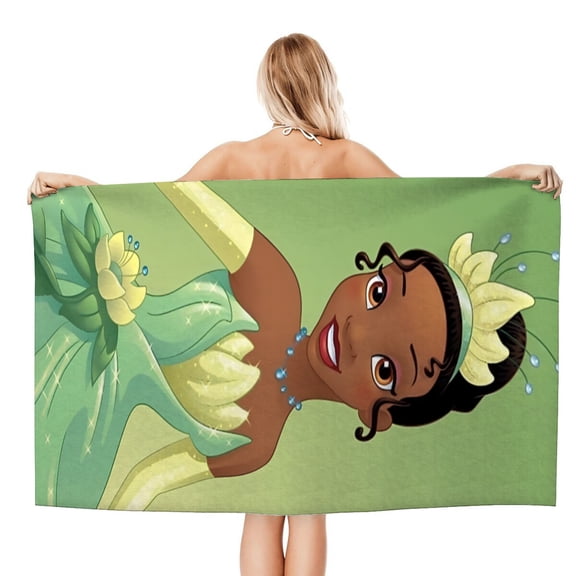 Tiana The Princess and the Frog Beach Quick Drying Towel, vibrant, lightweight, quick-drying, and sand-resistant for seamless outdoor fun.size 30.7x59in (78x150cm)