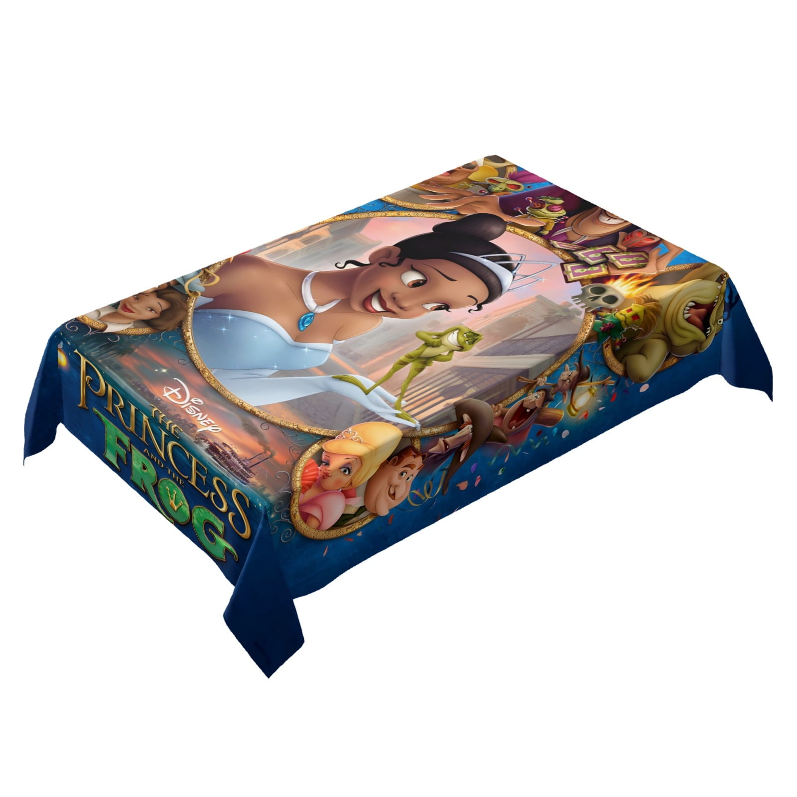 Tiana The Princess and the Frog-theme square tablecloth has an iconic print, fits most tables, and is easy to care for perfect gifts for fans friends and family55" x 71"140*180cm