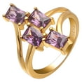 thumbnail image 1 of Tiana Statement Ring Blue Cz Gold Plated Sterling Silver Womens Ginger Lyne Collection, 1 of 5