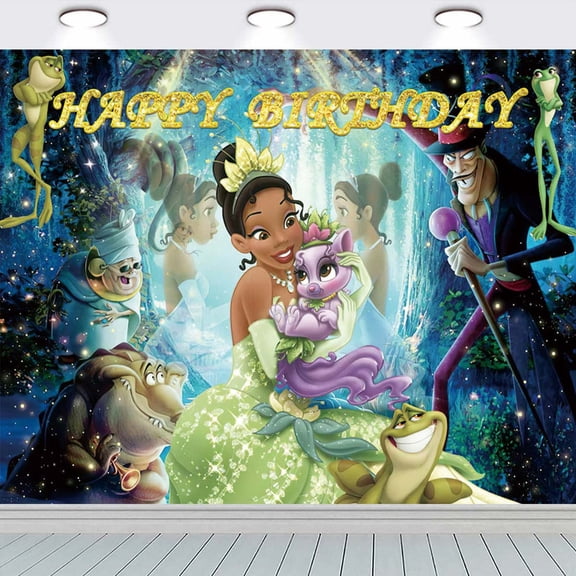 Tiana The Princess and the Frog Party Supplies for Photography Taspestry Birthday Decorations Post Backdrop Banner Background