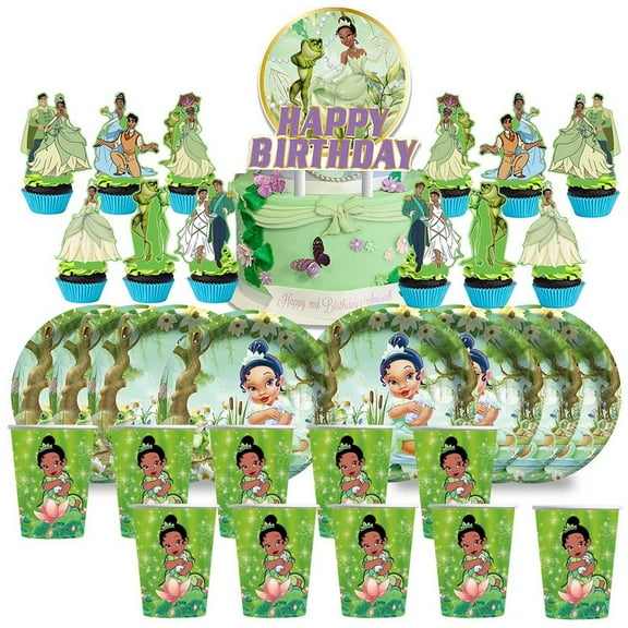 Tiana Frog Princess Birthday Cups Party Supplies Plates Decorations Cake Topper Decor