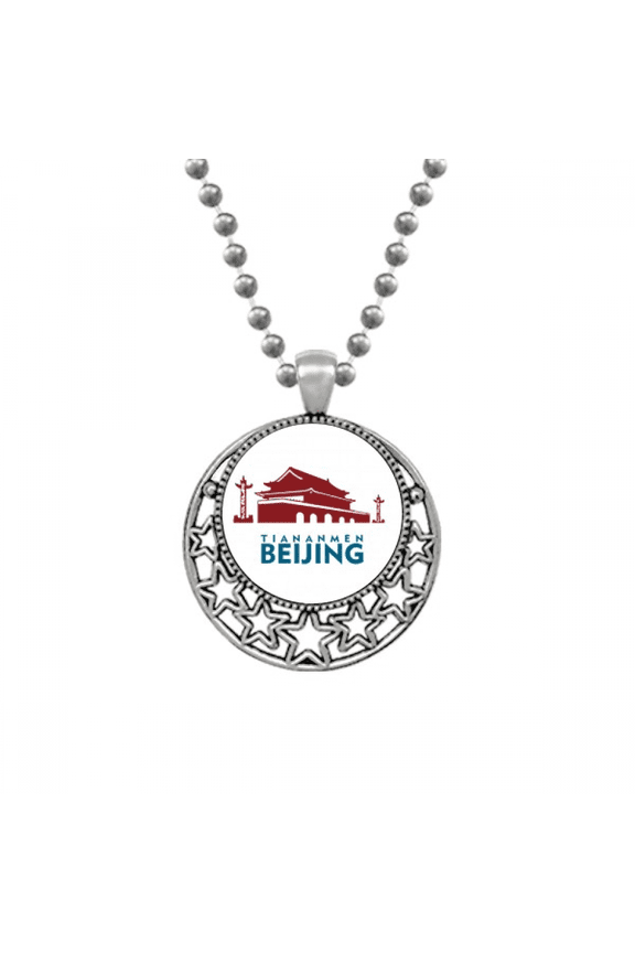 Tiananmen Gate Beijing China Necklaces Pendant Retro Moon Stars Jewelry