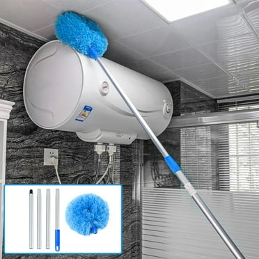 Tianherq Ceiling Fan Duster with 55 Inch Extension Pole Detachable & Washable Round Head to Clean Bookshelves Wall Corner