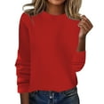 thumbnail image 1 of Tianiyouqing Merino Wool Sweaters for Women, 100% Merino Wool Pullover Long Sleeve Mock Neck Sweater Lightweight Knit Top Red L, 1 of 4