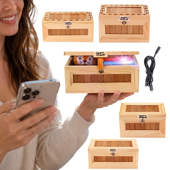Tianiyouqing Don't Touch Useless Box, Wooden Useless Box with Surprises Leave Me Alone Surprises Machine Toy for Adults and Children Classics large