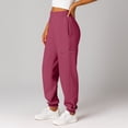 thumbnail image 1 of Tianiyouqing Sports Sweatpants for Women Elastic Bottom High Waisted Wide Leg Hiking Running Sweatpants Fleece Lined Elastic Waisted Fold Over Travel Pants with Pockets Wine XS, 1 of 5