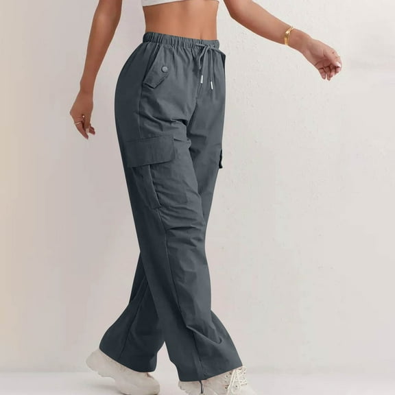 Tianiyouqing Waterproof Women's Cargo Pants for Hiking Windproof Quick-Dry Outdoor Work Pants with Drawstring Adjustable Waist & 4 Pockets Dark Gray XXL