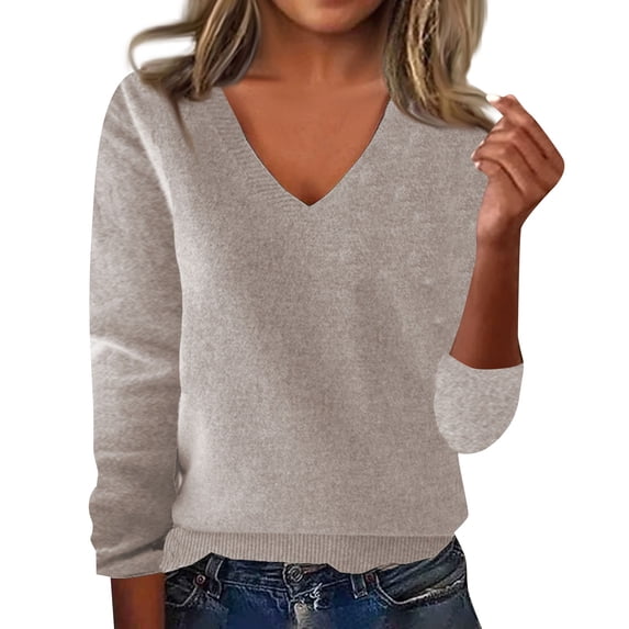 Tianiyouqing Women's 100% Pure Merino Wool Long Sleeve V-Neck Sweater - Soft, Warm, and Stylish Winter Knit Pullover Camel XL