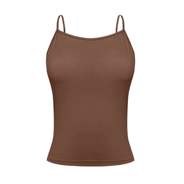 Tianiyouqing Women's Basic Adjustable Spaghetti Strap Tank Top