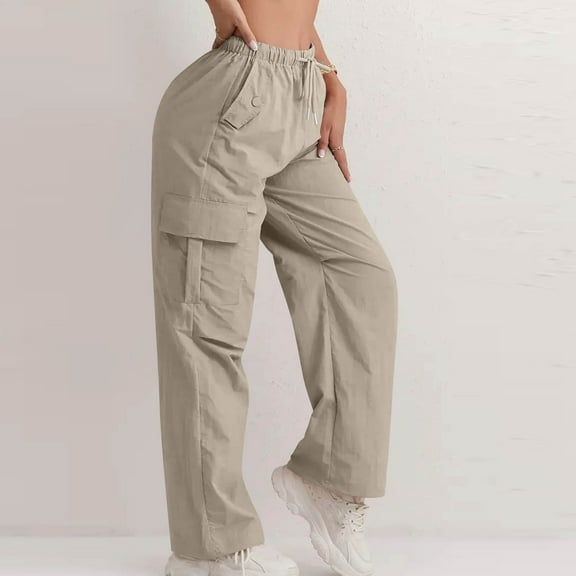 Tianiyouqing Women's Hiking Pants Lightweight Quick Dry Cargo Pants Petite/Regular/Tall Casual Work Travel Safari Clothes Khaki M