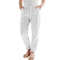 thumbnail image 1 of Tianiyouqing Women's Vintage Corduroy High Elastic Waist Drawstring Wide Leg Pocketed Pants Trouser White XL, 1 of 6