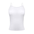thumbnail image 1 of Tianiyouqing Womens Cami Tank Camisole Tops Backless Crop Tops Soft Undershirts Basic Sleeveless Double Lined Layered Square Neck Racerback Adjustable Spaghetti Strap White S, 1 of 6