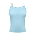 thumbnail image 1 of Tianiyouqing Womens Undershirt Tank Tops Tight Cami Tops Cute Undershirts Square Neck Double Lined Layered Adjustable Spaghetti Strap Racerback Sleeveless Basic Blue M, 1 of 6