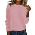 thumbnail image 1 of Tianiyouqing Women's 100 Percent Pure Wool Sweater Long Sleeve Pullover Crew Neck Tops for Woman Pink M, 1 of 4