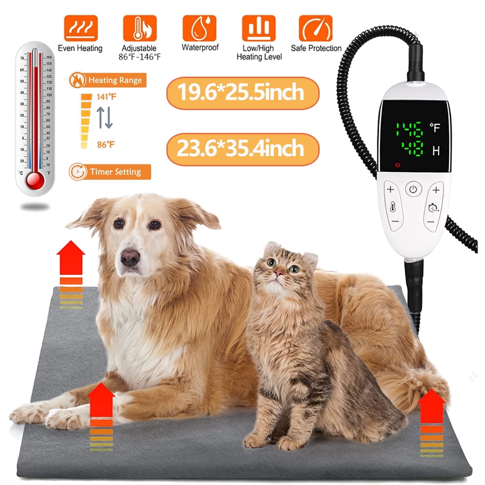 Tianlaimei Pet Heating Pad for Dogs Cats, Electric Heating Mat, Puppies Heated Bed, 6 Adjustable Temperature Mode with Timer