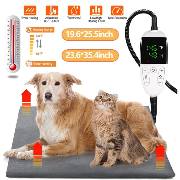 Tianlaimei Pet Heating Pad for Dogs Cats, Electric Heating Mat, Puppies Heated Bed, 6 Adjustable Temperature Mode with Timer