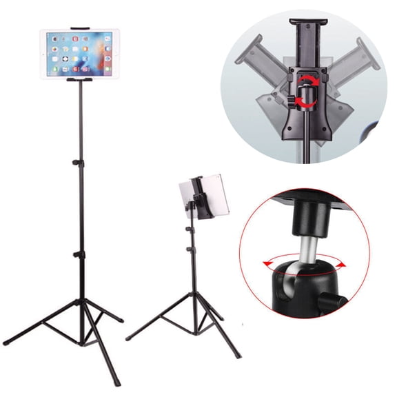 Tianlaimei Tripod Stand Holder Bracket for iPad 7 8 9 10.2" 7"-11" Tablet Mount, Adjustable Height 20" - 48"