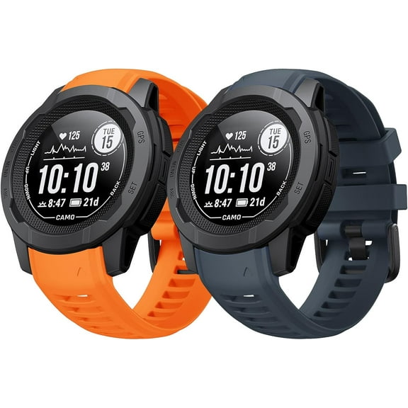 Tianle 2 Pack Bands Compatible with Garmin Instinct Garmin Instinct 2 wristband 22mm Soft Silicone Replacement Watch Strap Compatible with Instinct 2 Solar/Tactical