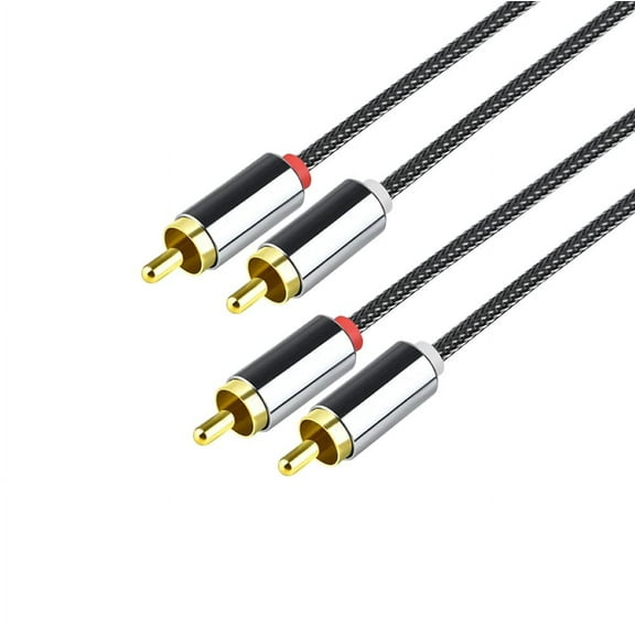 Tianle 2RCA Audio Cable, 1m Phono to Phono Cable 2RCA Male to 2RCA Male Hi-Fi Audio Lead Compatible With Speaker Amplifier DJ Controller Home Theater TV Soundbar