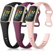 Tianle 3 Pack Bands Compatible with Fitbit Charge 5 Bands/Charge 6 Bands Women Men, Soft Silicone Adjustable Sport Band Wristbands for Fitbit Charge 5/Charge 6 