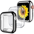 thumbnail image 1 of Tianle 3 Pack Compatible with Apple Watch Case 41mm,Soft High Sensitivity TPU Cover for Apple Watch Screen Protector 41mm with Anti-Fall Bumper Protective for iWatch Series 8/7 Black/Clear/Silver, 1 of 7