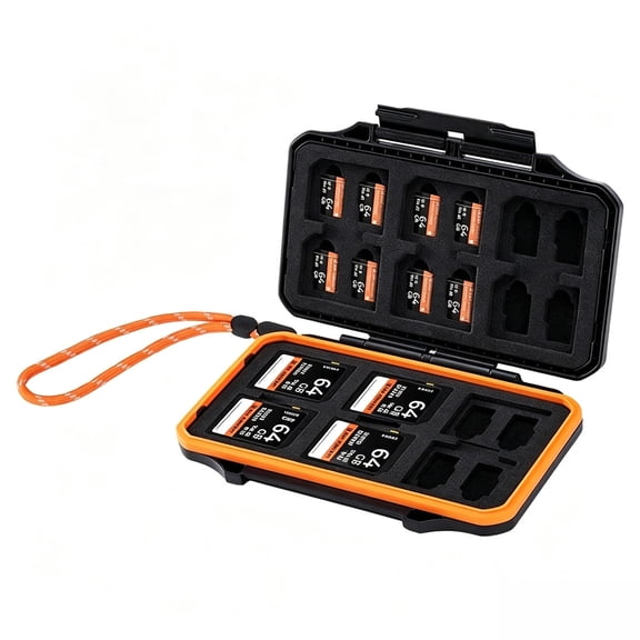 Tianle 36 Slots Memory Card Case Holder Water-Resistant Anti-Shock Carrying Case for 24 TF and 12 SD Cards Storage Box