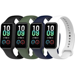 Tianle 4 PACKS Watch Bands Compatible with Amazfit Band 7 Strap,Silicone Bands Metal Buckle Adjustable Wristband Bracelet Sport Strap for Amazfit Band 7 Replacement Band