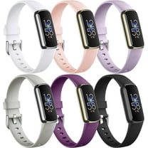 Tianle 6 Pack Bands Compatible with Fitbit Luxe Bands for Women Men, Soft Silicone Adjustable Waterproof Sport Band Replacement Strap Accessories Wristbands for Luxe Fitness Tracker