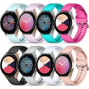 Tianle 8 Pack Band Compatible with Samsung Watch 4 Bands/Samsung Watch 5/Samsung Watch 6 Bands, Galaxy Watch 5 Pro/Galaxy Watch 4 6 Classic/Watch 3, 20mm Soft Silicone Accessories Women Men, Small