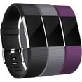thumbnail image 1 of Tianle Bands Replacement Compatible with Fitbit Charge 2, 3-Pack, Large Plum/Gray/Black, 1 of 9