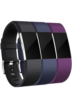 Bands Replacement Compatible with Fitbit Charge 2, 3-Pack, Small Black/Blue/Plum